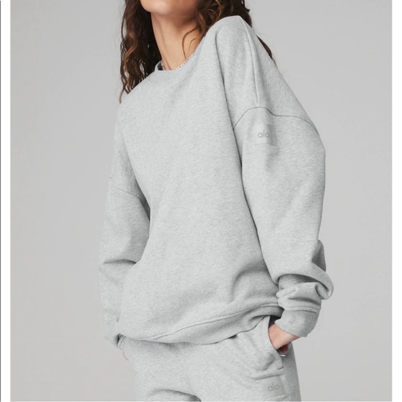 ALO Yoga Renown Set Sweatshirt and Joggers Grey - Picture 1 of 10